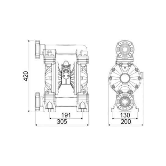 RAASM 2B4/26117NHI - Bomba Diafragma Polipro. Motor Alu. RAASM 2B4/26117NHI - Bomba Diafragma Polipro. Motor Alu.