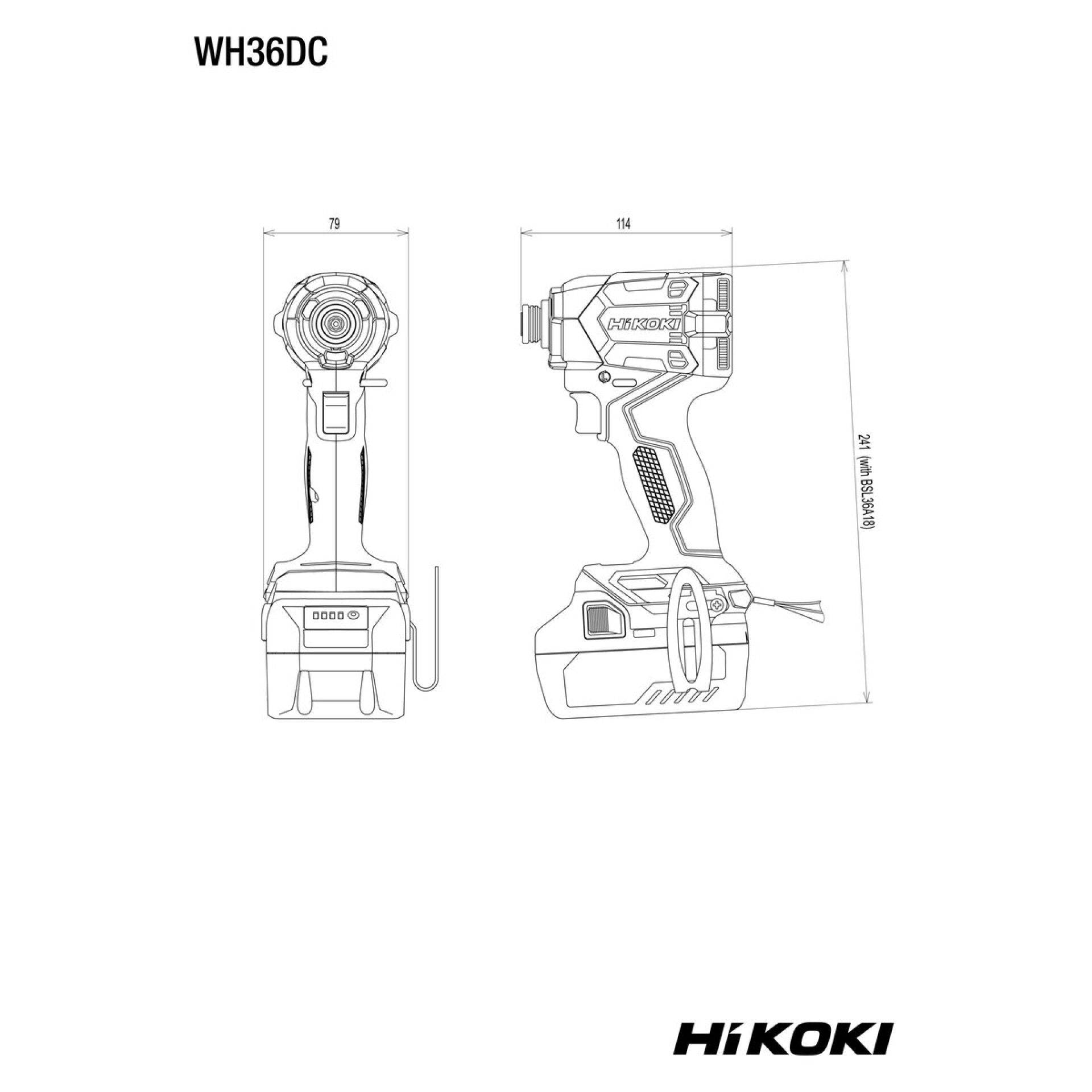 HIKOKI Aparafusadora de percuss�o sem fio WH36DCW2Z