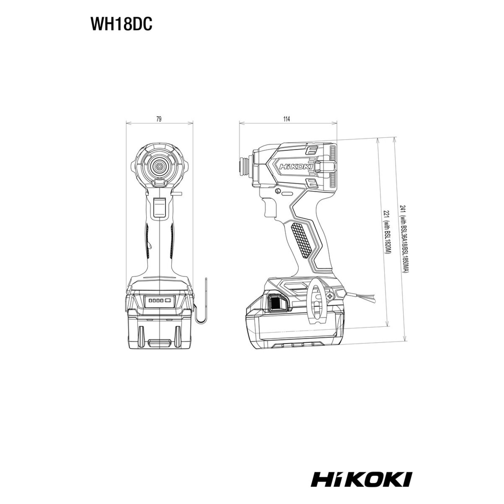 HIKOKI Aparafusadora de percuss�o sem fio WH18DCW2Z
