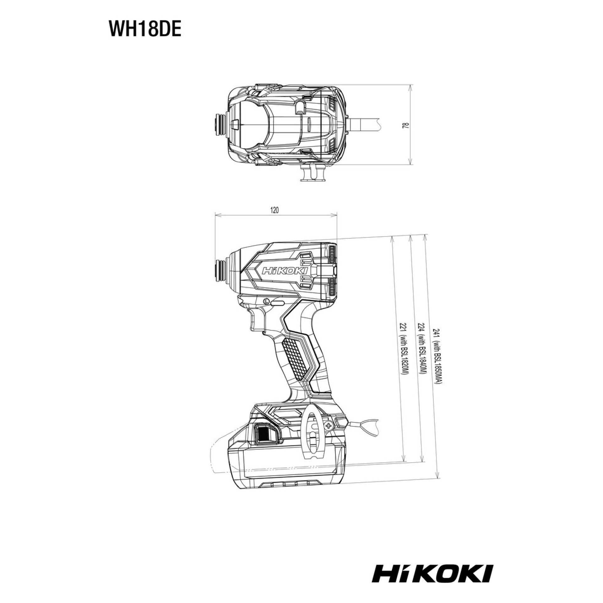 HIKOKI Aparafusadora de percuss�o sem fio WH18DEW2Z