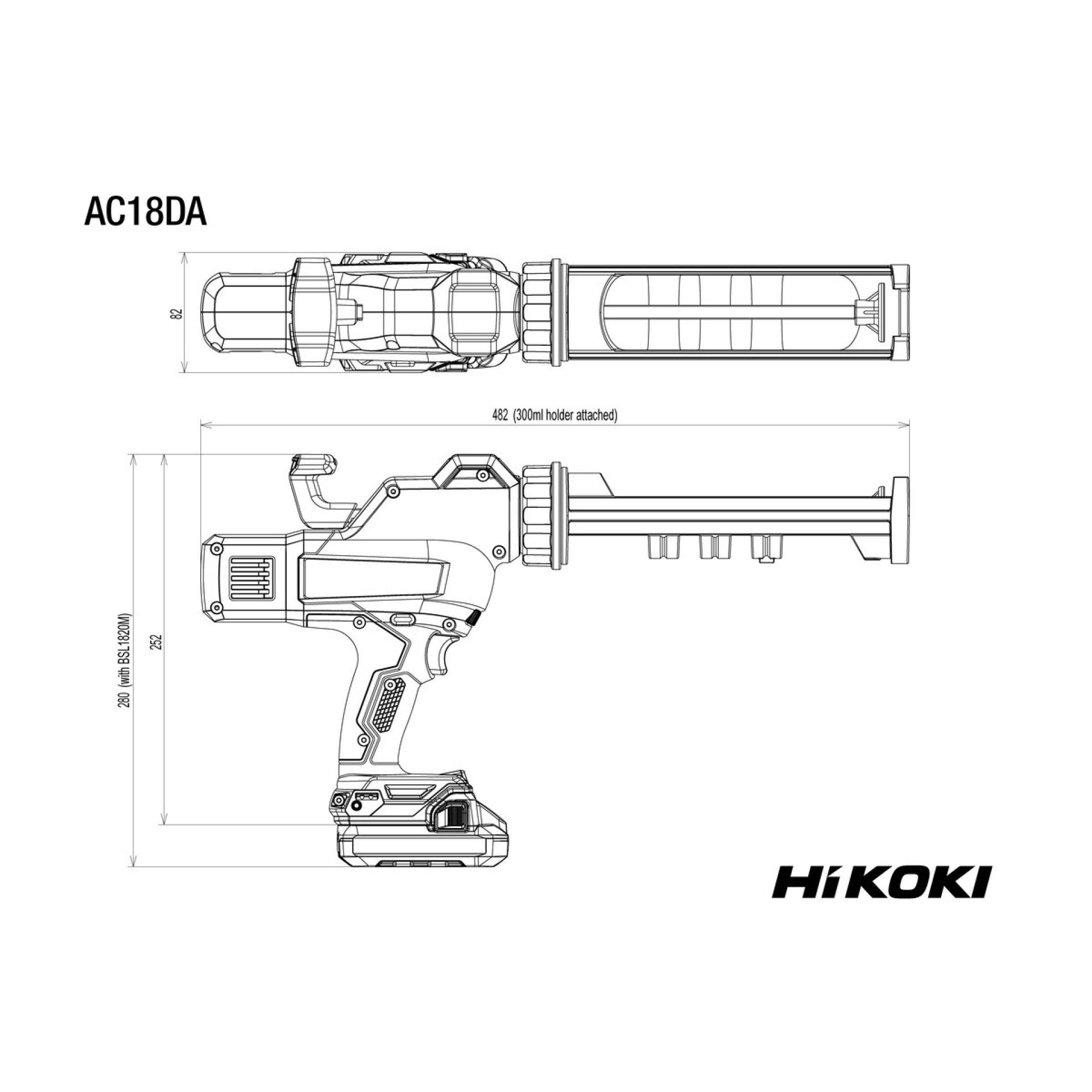 HIKOKI Pistola de silicone sem fio AC18DAW4Z HIKOKI Pistola de silicone sem fio AC18DAW4Z