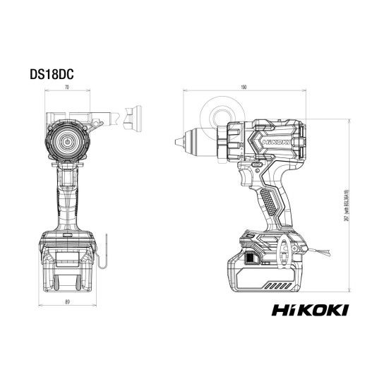 HIKOKI Berbequim sem fio DS18DCW2Z