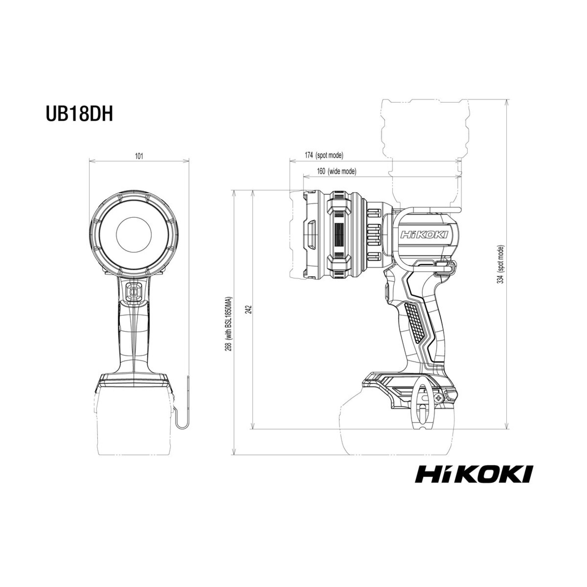 HIKOKI Lanterna sem fio UB18DHW4Z