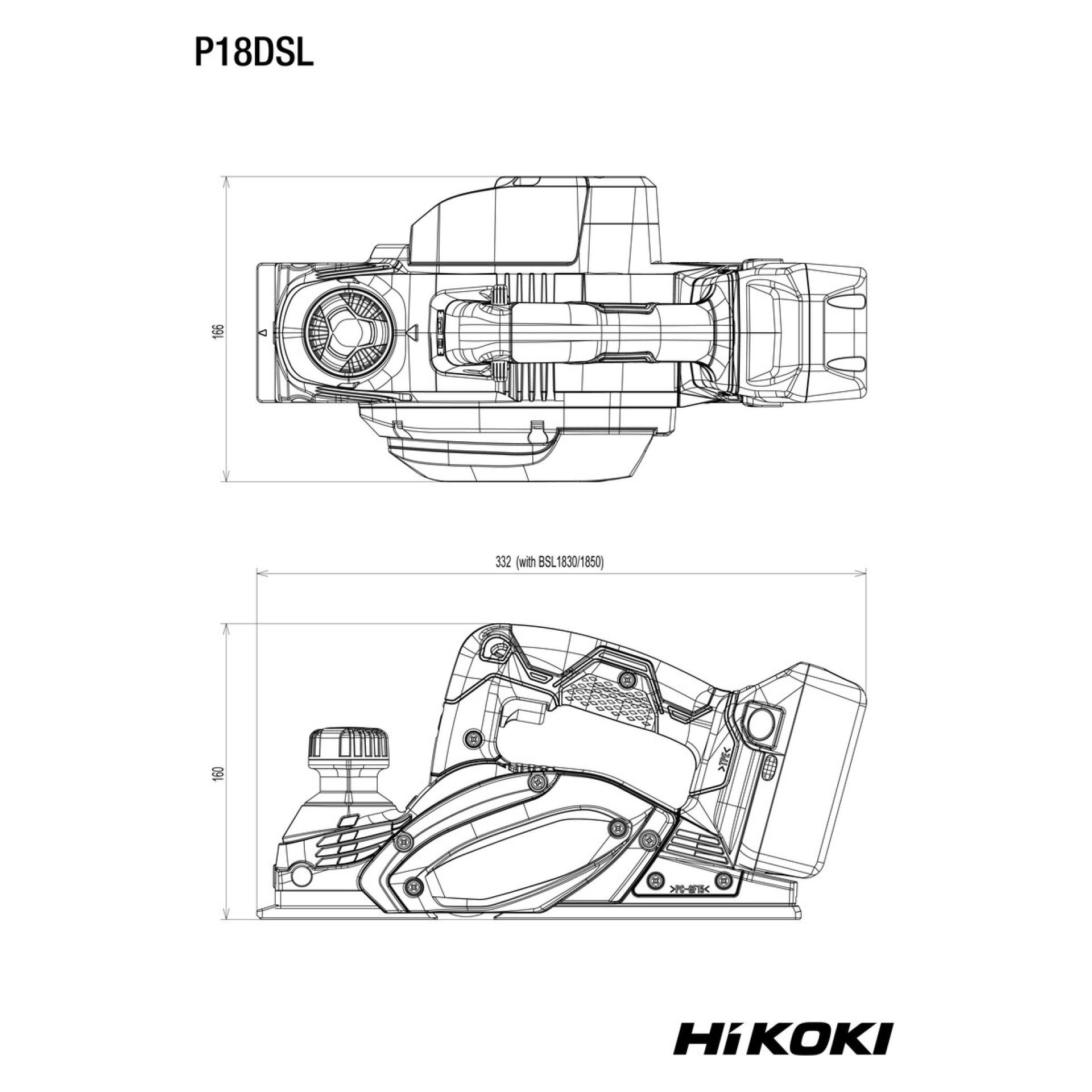 HIKOKI Plaina sem fio P18DSLW2Z