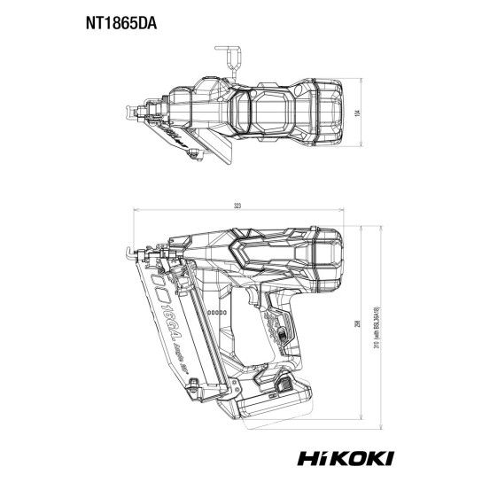 HIKOKI Pregadora de acabamento sem fio NT1865DAW6Z HIKOKI Pregadora de acabamento sem fio NT1865DAW6Z