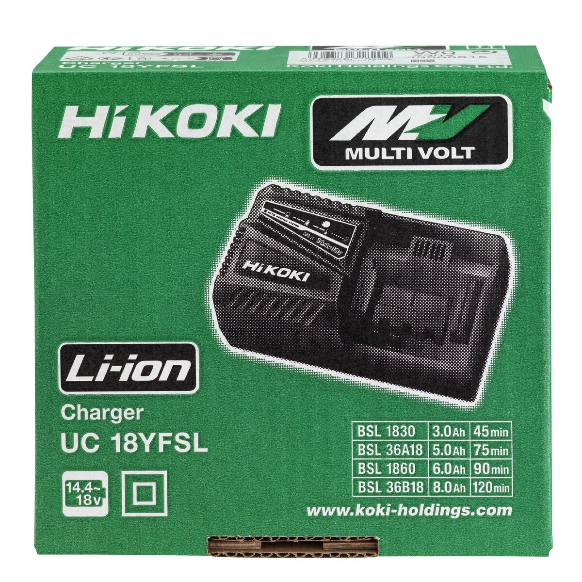 HIKOKI Carregador UC18YFSL para baterias de 14,4 V - 18 V