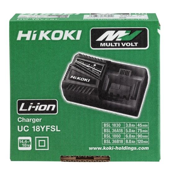 HIKOKI Carregador UC18YFSL para baterias de 14,4 V - 18 V
