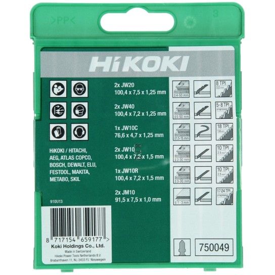 HIKOKI L�minas de serra de recortes cassete 10-PE�AS
