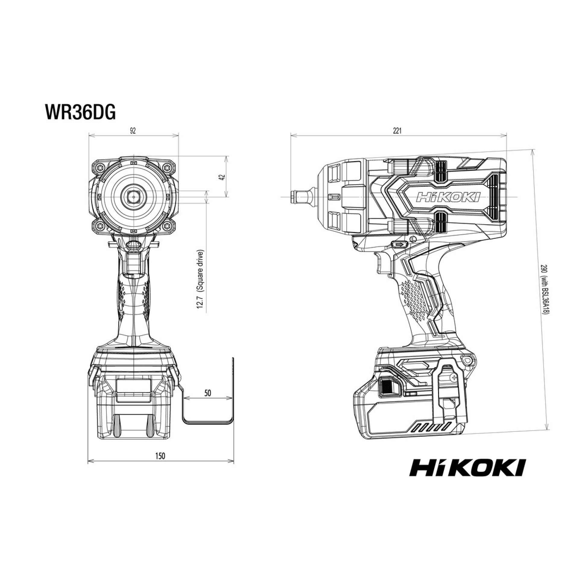 HIKOKI Aparafusadoras de percussão sem fio WR36DGW2Z HIKOKI Aparafusadoras de percussão sem fio WR36DGW2Z