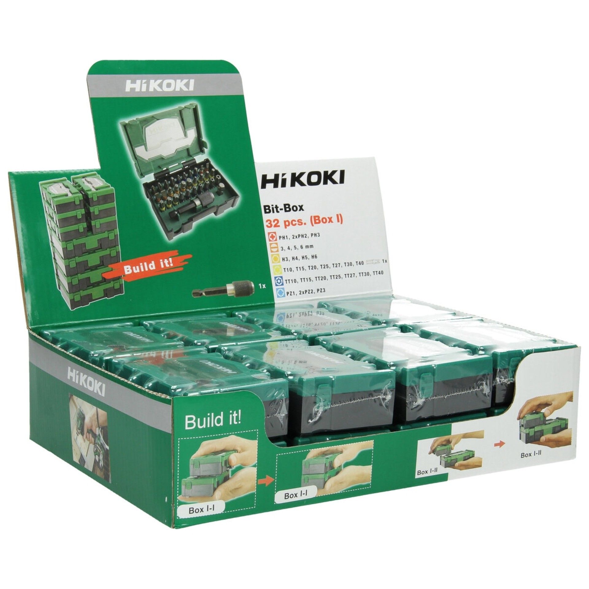 HIKOKI Caixa de pontas 1/4'', 32-peças, 25 mm, incl. porta-pontas magnético, tamanho I HIKOKI Caixa de pontas 1/4'', 32-peças, 25 mm, incl. porta-pontas magnético, tamanho I