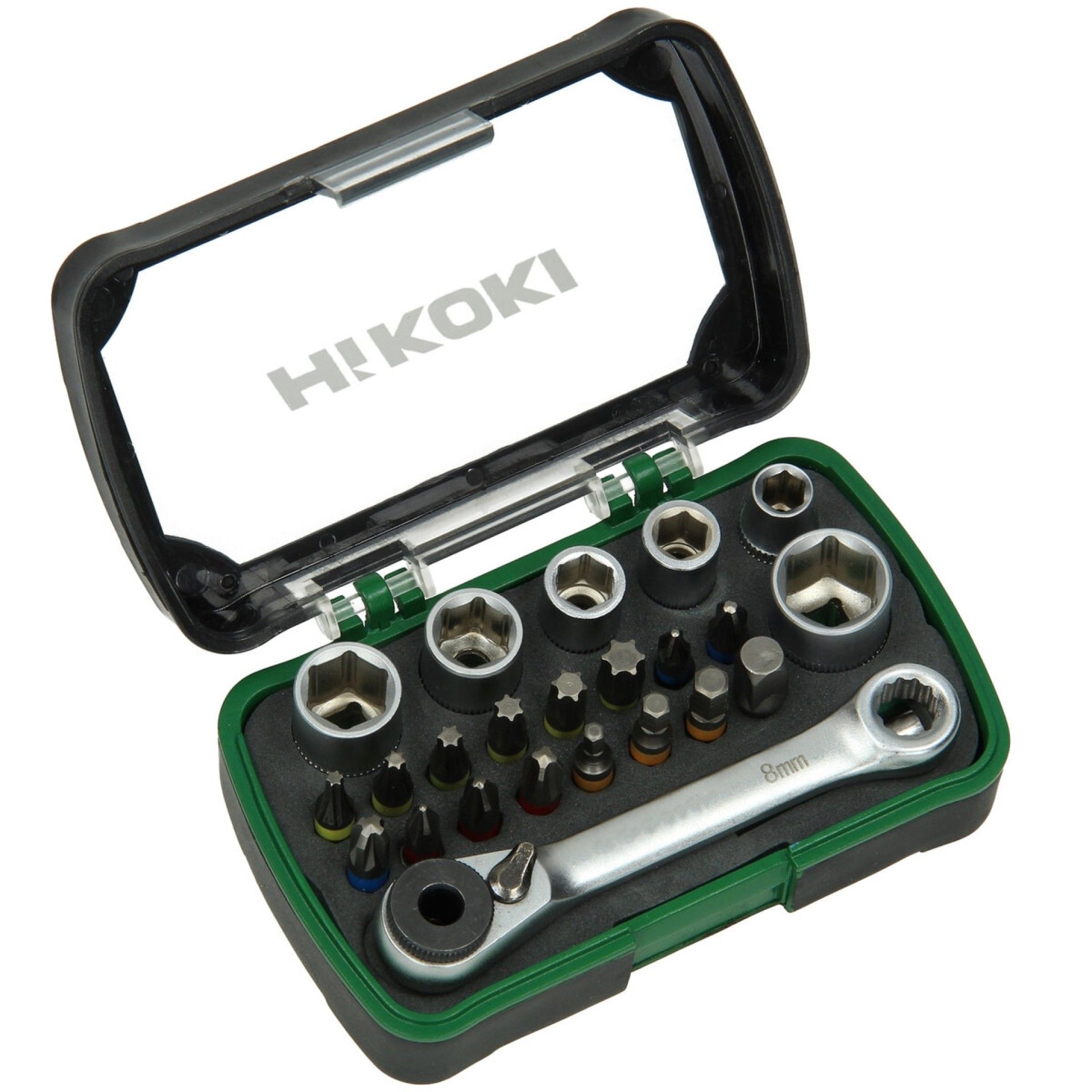 HIKOKI Conjunto de pontas/encaixes 1/4'', 24 pe�as, incl. catraca