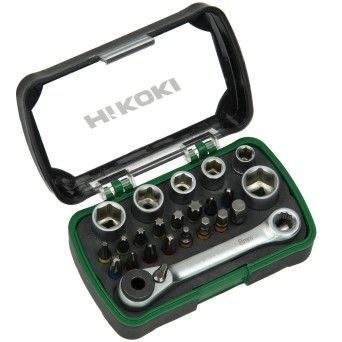 HIKOKI Conjunto de pontas/encaixes 1/4'', 24 pe�as, incl. catraca