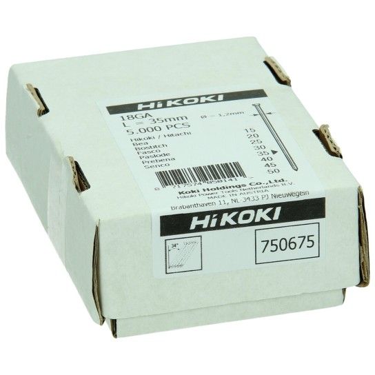 HIKOKI 5000 UN Prego Brad gauge 18, 1,2 x 35 mm, electrogalvanizado